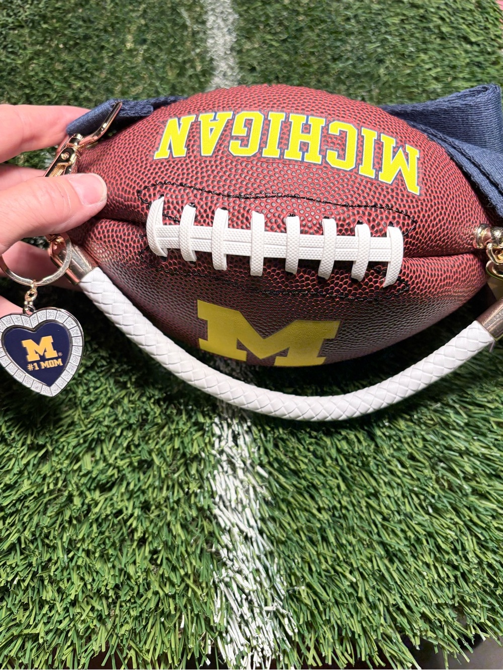 MICHIGAN Football Crossbody Bag - Brown & Yellow
